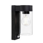 Avant Glass Cylinder PIR Sensor Outdoor Wall Light, Black