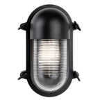 Hudson Oval Ribbed Bulkhead Light, Black