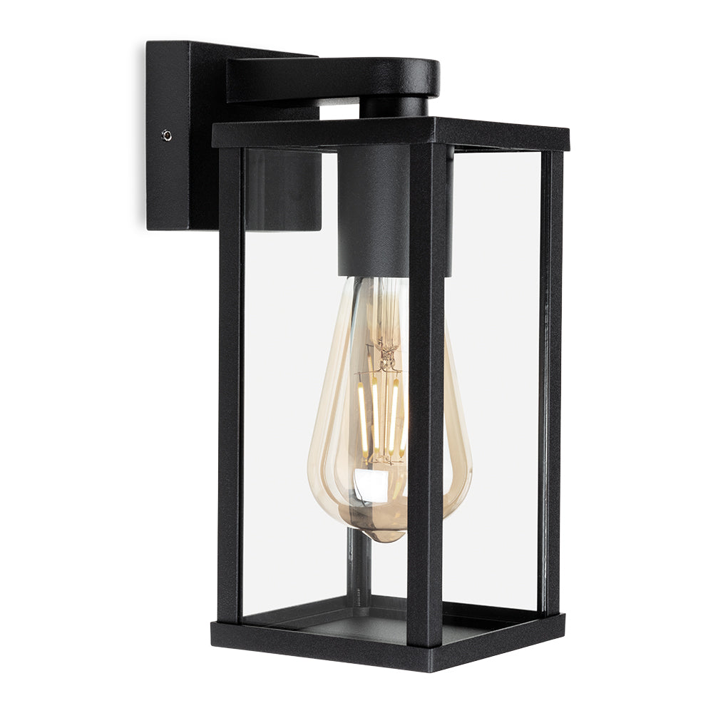 Chester Square Outdoor Wall Light, Black