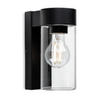 Avant Glass Cylinder Outdoor Wall Light, Black