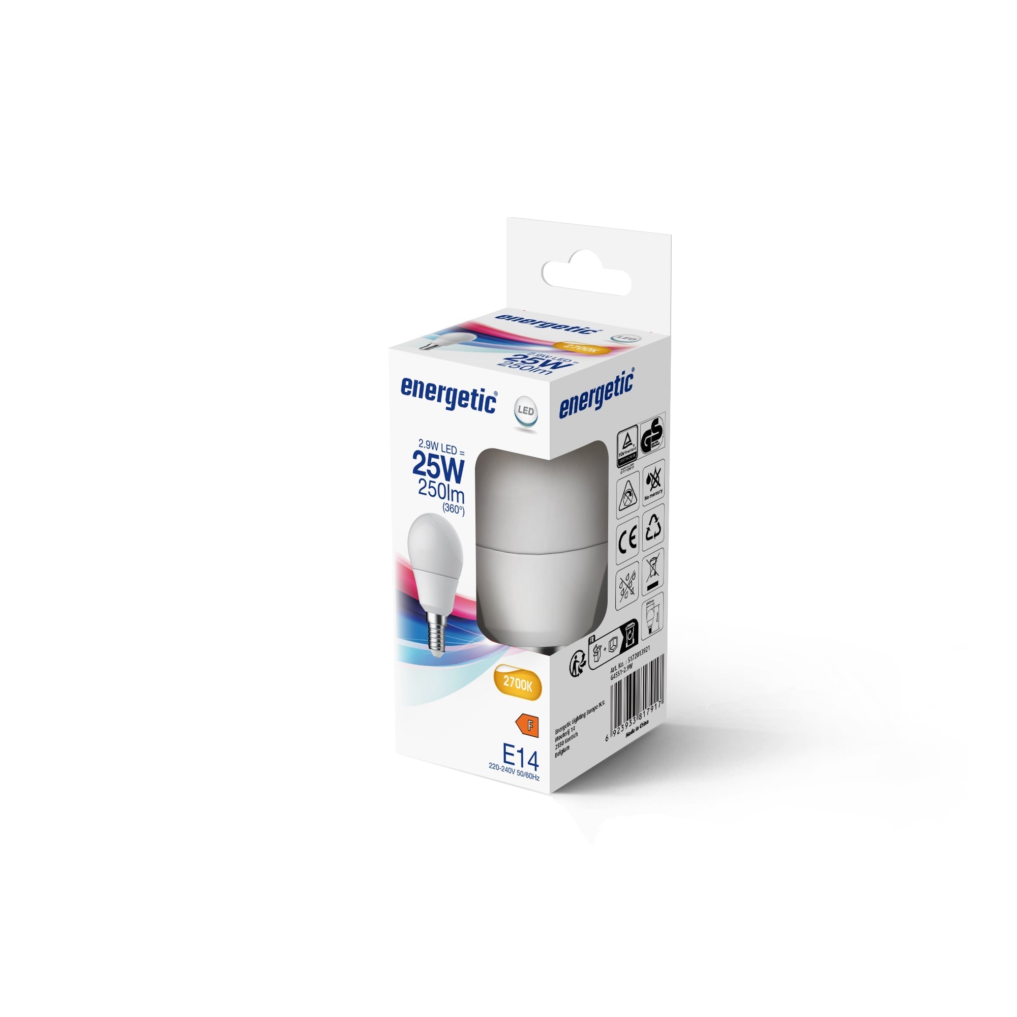 G45 | E14 | 250lm | 2700k (25w eqv)