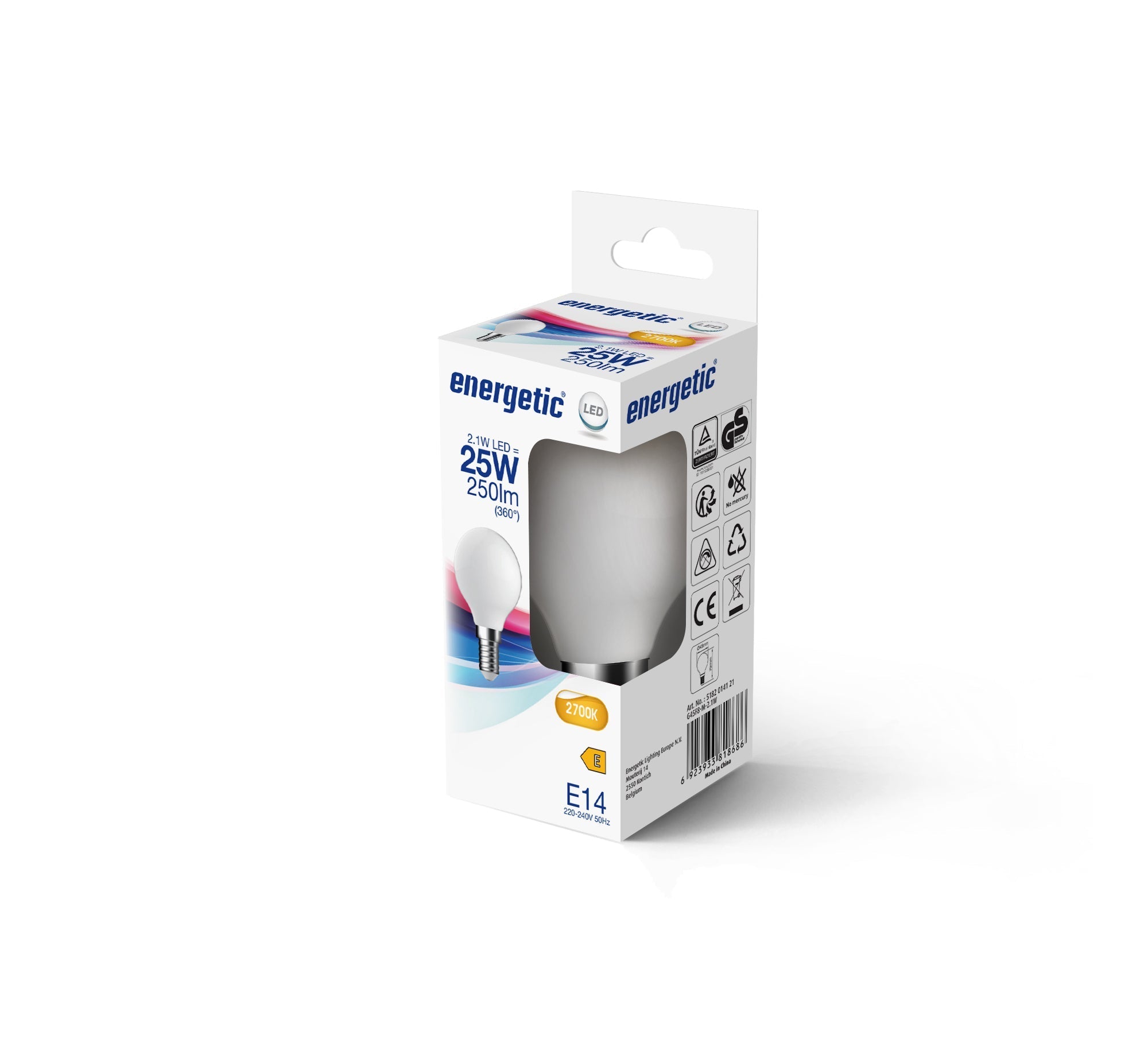 G45 | E14 | Milky Glass | 250lm | 2700k (25w eqv)