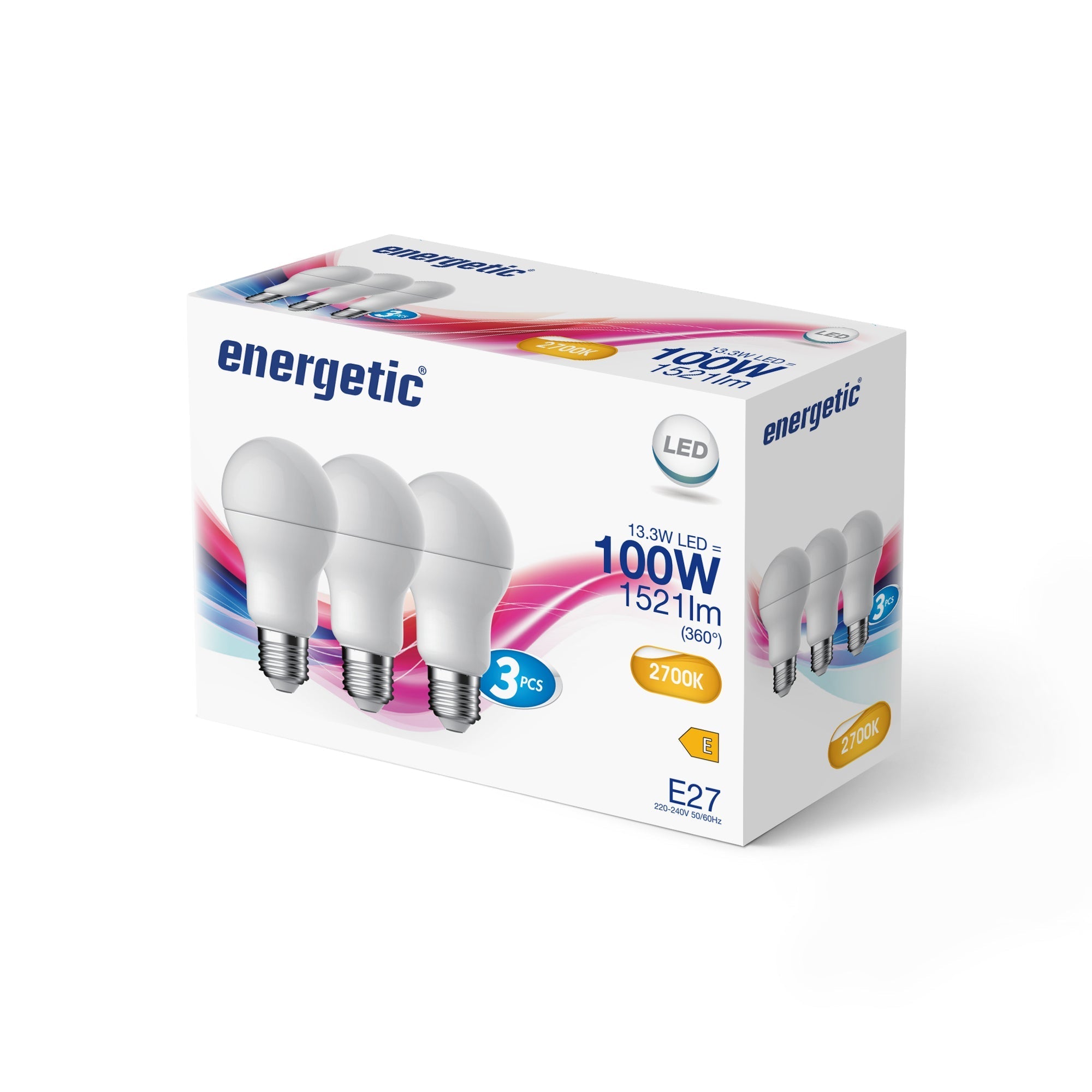 E27 GLS 1521lm Warm White 2700k (100w eqv) (3 Pack)