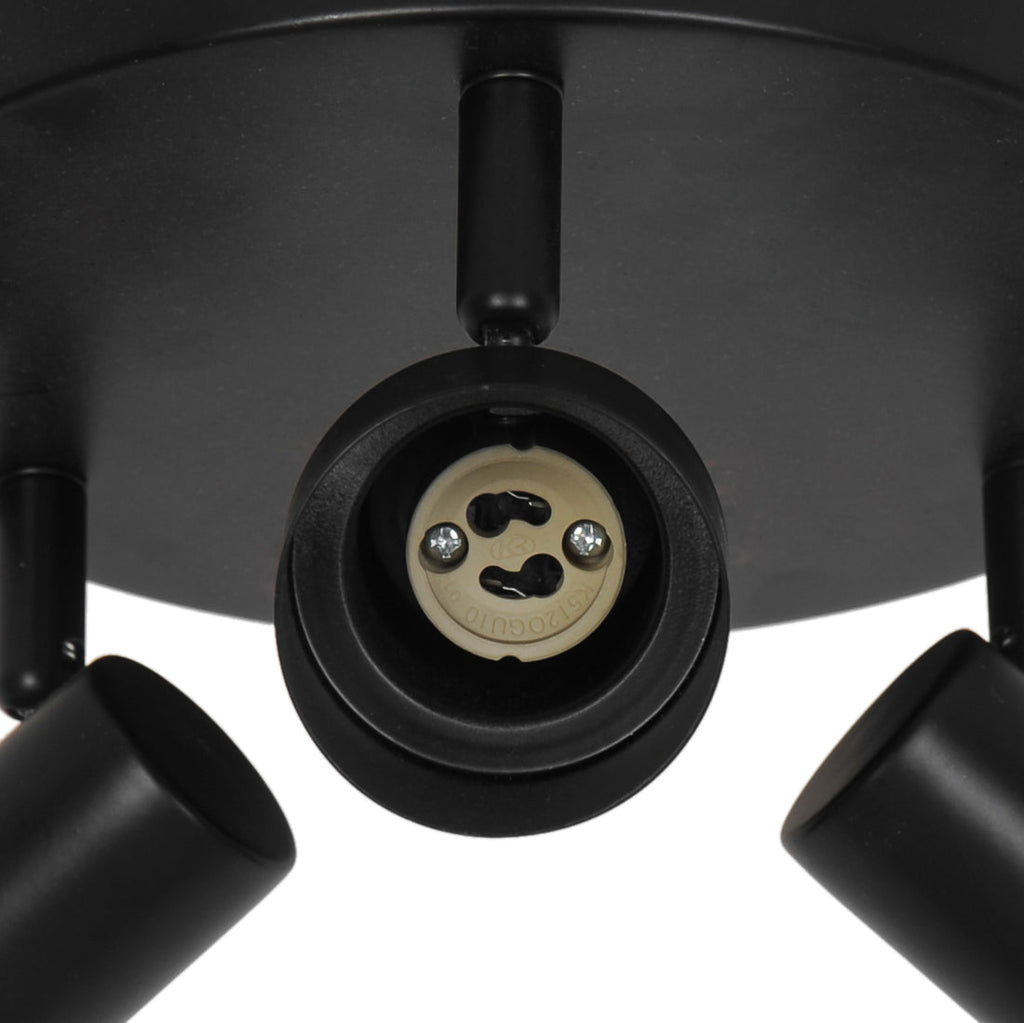 Boston 3 Light Ceiling Spotlight, Black