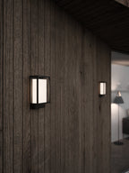 Nestor LED Outdoor Wall Light, Black/Opal