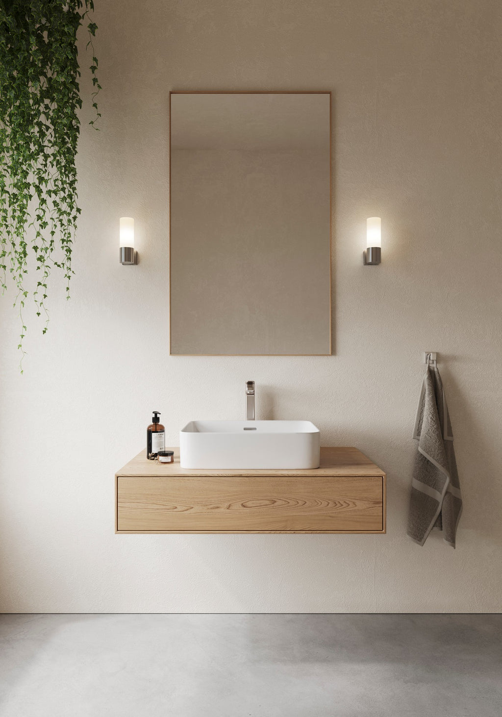 Tangens Bathroom Wall Light, Chrome/Opal