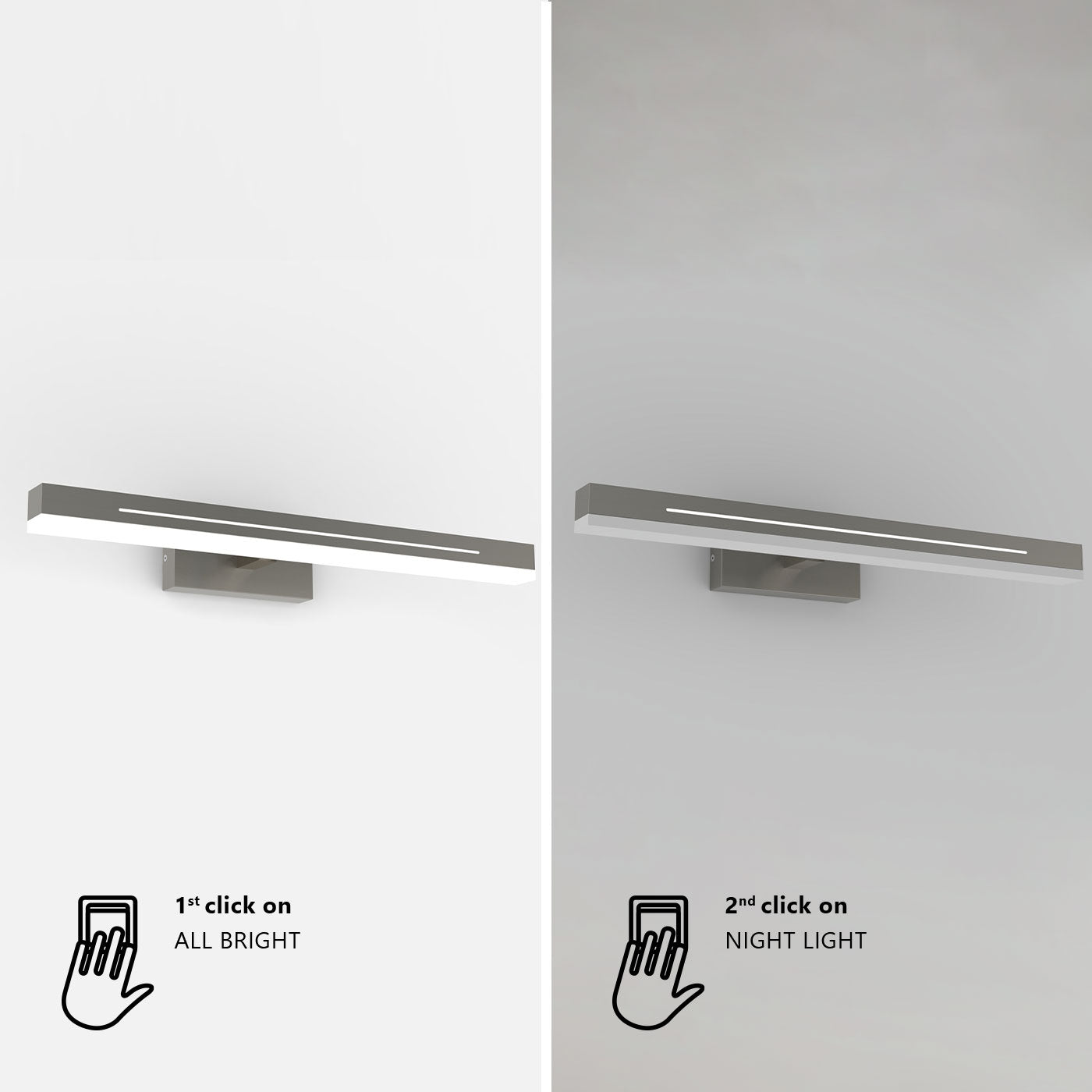 Otis 60 LED Bathroom Wall Light, Nickel