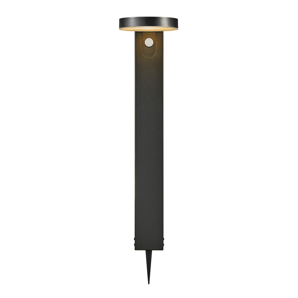 Rica Round Garden LED Solar Spike Light, Black