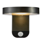 Rica Round LED Outdoor Solar Wall Light, Black