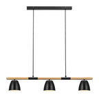 Theo 3 Light Island Pendant Light, Black/Brown