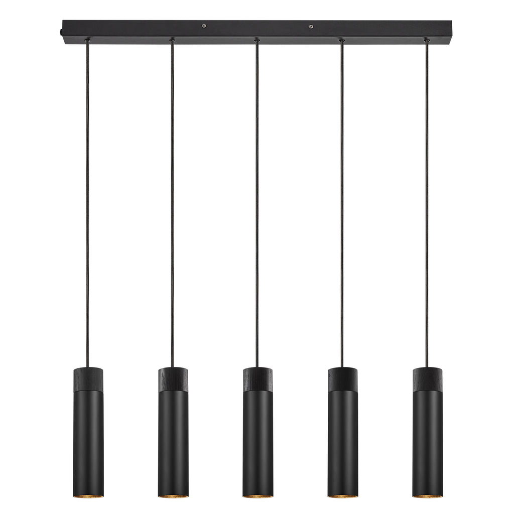 Tilo 5 Light Pendant, Black