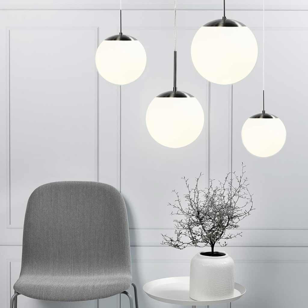 Nordlux Cafe 15 Pendant Light - Opal/Chrome - Ceiling Lights 