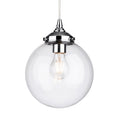 Esme Glass Globe Pendant Light, Clear/Chrome
