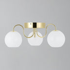 Franca Semi-flush Ceiling Light, Brass/Opal