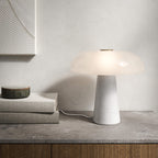 Nordlux Glossy White Marble Table Lamp 