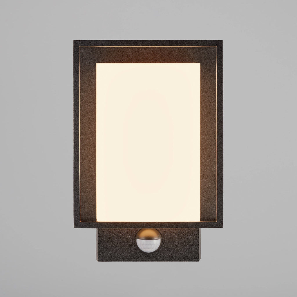 Nestor Sensor LED Outdoor Wall Light, Black/Opal