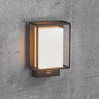 Nestor Sensor LED Outdoor Wall Light, Black/Opal