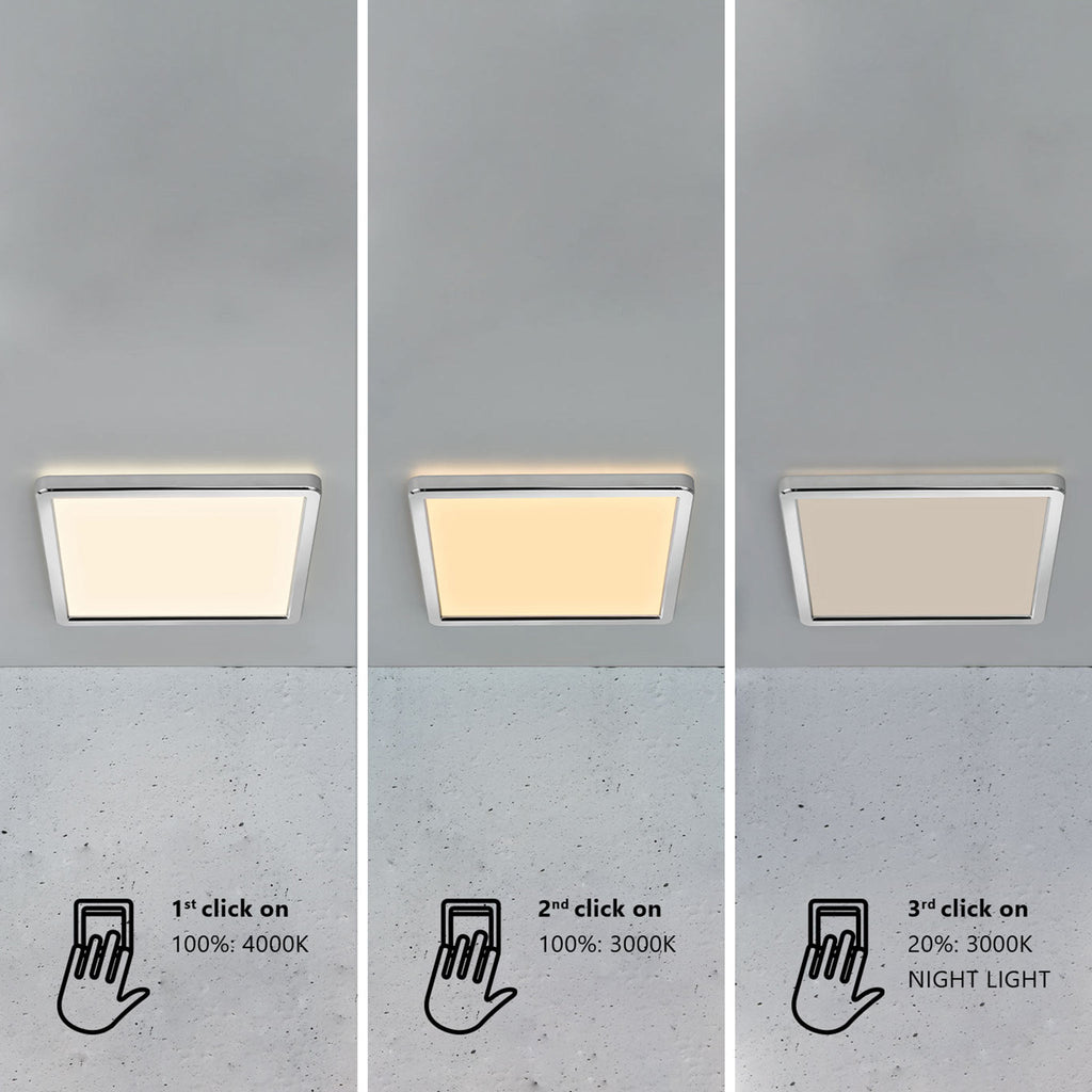 Oja 29 Square LED Bathroom Ceiling Light, IP54
