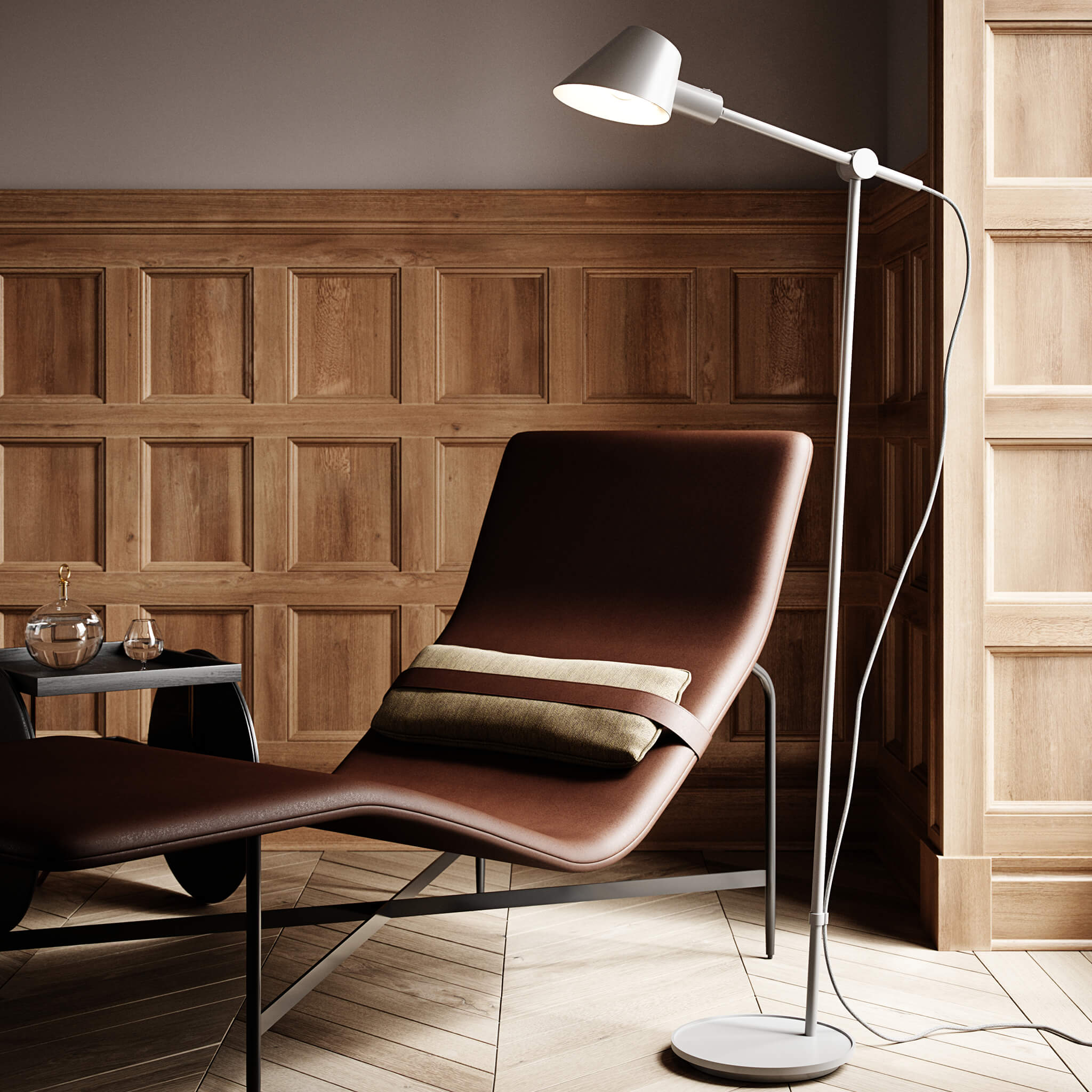 Nordlux Nordlux Stay Swing Arm Floor Lamp - Grey