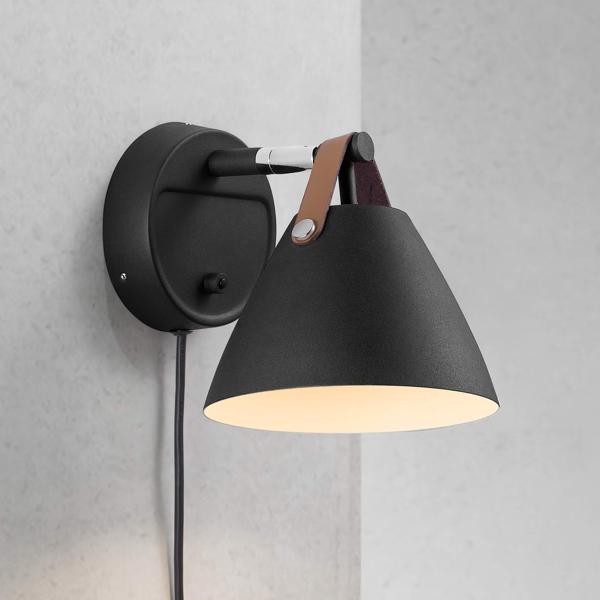Nordlux Strap 15 Wall Light - Metal-Black