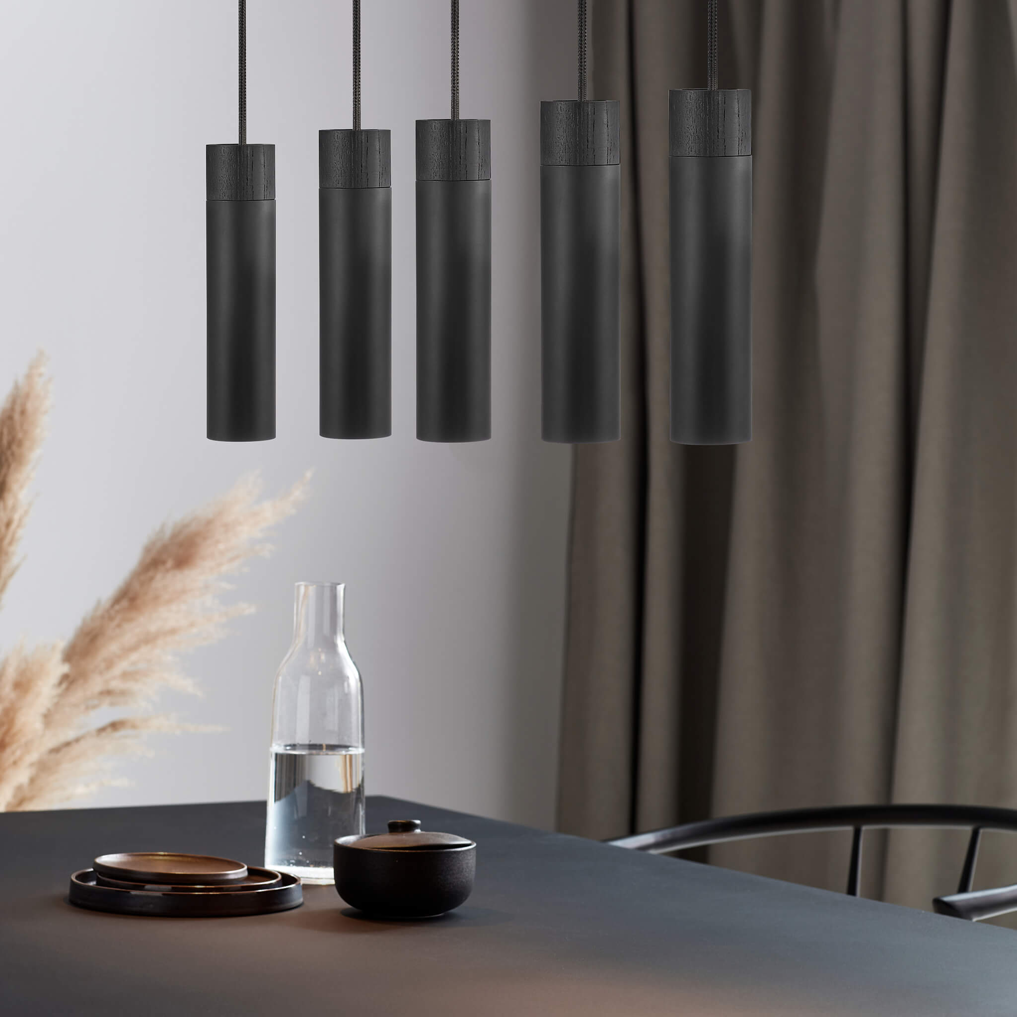 Tilo 5 Light Pendant, Black